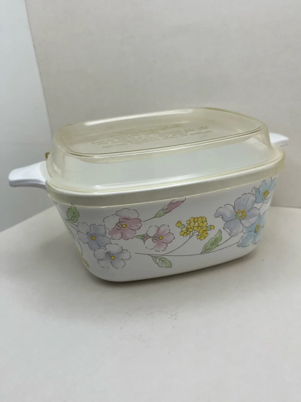 Vintage Corning Ware Pastel Bouquet 700ml Casserole Dish P-43-B with lid